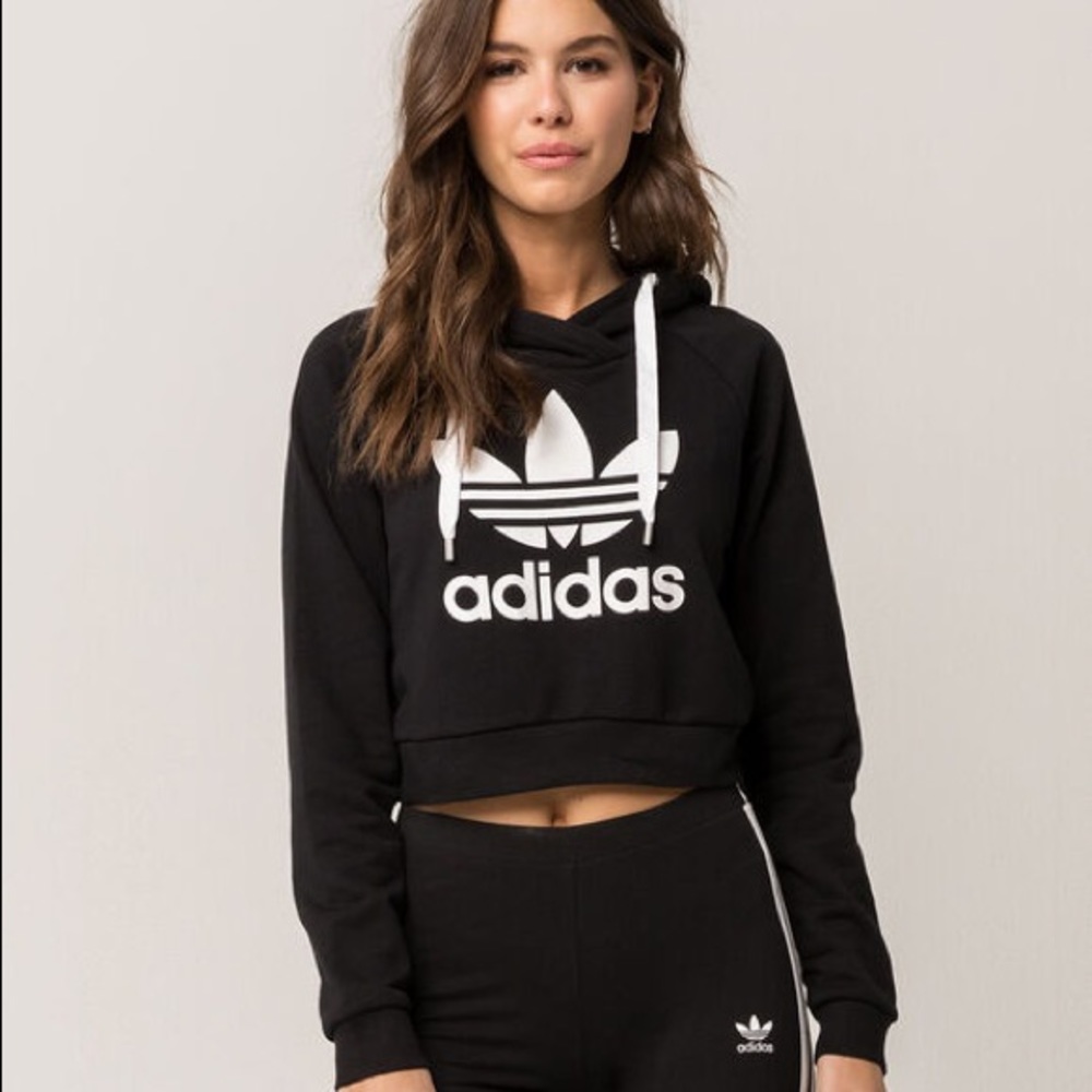 Adidas | Cropped Trefoil Hoodie